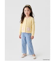LCW Kids İndigo Wideleg Nakışlı Kız Çocuk Jean Pantolon