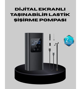 Taşınabilir 80W Kablosuz Lastik Şişirme Pompası Dijital Ekranlı