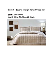 Özdilek Nakışlı -Square Bej- Tek Kişilik Yatak Örtüsü (180x250)