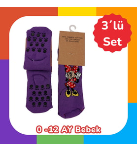 3lü * Pamuklu Çorab *0-12 aylık bebekler için*