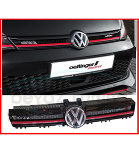 Volkswagen Golf 7 Ön Panjur Oettinger Kırmızı Şeritli Siyah