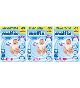 Molfix Bebek Bezi Beden:3 (4-9KG) Midi 420 Adet Mega Aylık Fırsat Pk