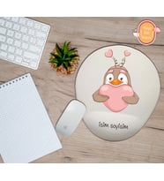 Kişiye Özel Panguen Kalp Temalı Bilek Destekli Mouse Pad