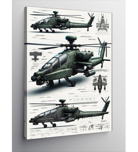 Kanvas Tablo Askeri Helikopterler Gösterisi