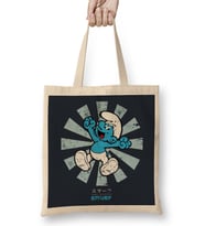 Smurf Retro Japanese Bez Çanta Uzun Saplı