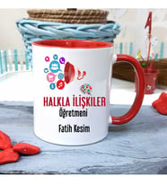Halkla İlişkiler  Öğretmenine Özel Öğretmenler Günü Hediyesi Kişiye Özel Kupa Ba