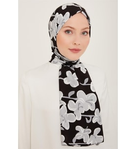 Armine Trend Defne Şal 6348 - 02 Siyah Gri