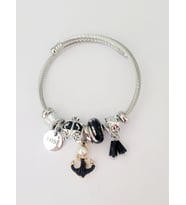 Pandora Model Çapa Ve Boncuk Charm Çelik Bileklik
