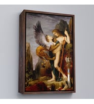 Çerçeveli Oidipus ve Sfenks Gustave Moreau Duvar Tablosu (Beyaz)