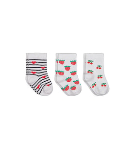 Civil Baby Fruit 3'lü 6- Bebek Kız Çorap Set - Standart 18 Ay
