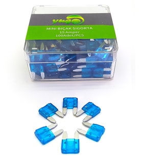 100 Adet 15 Amper Mini Bıçak Sigorta Yugo N11.518