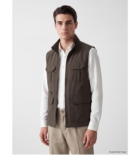 LCWAIKIKI Classic Haki Regular Fit Dik Yaka Erkek Avcı Yeleği