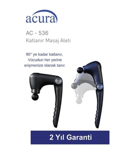 Acura AC-536 Isıtmalı & Soğutmalı Profesyonel Katlanır Masaj Aleti (Siyah)