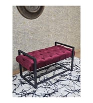 Siyah Boyalı Metal 80 cm Puf Bench - Antre Puf - Hol Bench - Puf - Oturak - Bench Bordo Renk 90 x 45 Boyut/Ebat (Çok Renkli)