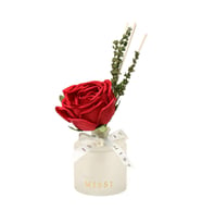 200 ml Buzlu Cam Şişe Kırmızı Gül Dekorlu Garden Rose-Pudra Oda Kokusu