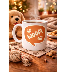 Northcity Woof! Köpek Temalı Porselen Kupa - Sevimli Patili Tasarım, Kahve & Çay İçimi