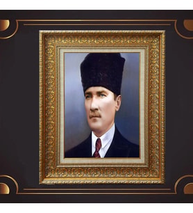 ÖZEL SERİ ALTIN VARAKLI ATATÜRK TABLO S948