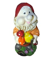 MANTARLI CÜCE GNOME, 25 cm. El Boyaması Biblo, Dekoratif El Sanatları, ev&ofis özgün dekor ürünü