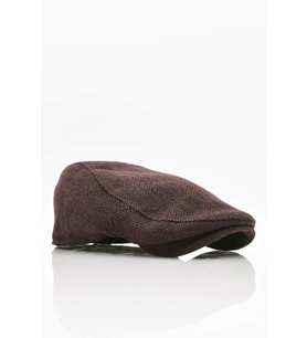 Erkek Yün Şapka Heritage Kışlık Kasket Flat Cap-Koyu Kahve (Kahverengi Koyu)