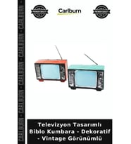 Özel Üretim Nostaljik Hediyelik Televizyon Tasarımlı Biblo Kumbara - Dekoratif - Vintage Görünümlü