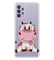 Kılıfland Samsung Galaxy A32 Kılıf Silikon Resimli Kapak Cute Cow Stok 167