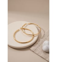 316L Çelik Gold Renk 46 mm Halka Küpe TJ-BKP12008