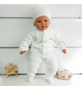Beyaz Bebek Triko 4 lü Takım