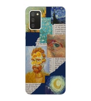 Samsung Galaxy A02S Uyumlu Vincent van Gogh Kolaj Desenli Şeffaf Telefon Kılıfı