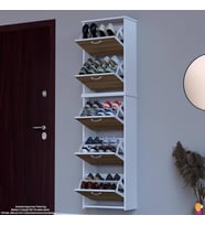 Modilayn VERVE Asma Kapı Önü 52x194x26 cm’lik 5 Düşer Kapak 10 Göz Bölmeli Ayakkabılık