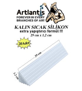Kalın Sıcak Silikon Mum 20 Adet 1 Paket Mum Çubuk Silikon Kalın Silikon Tabanca Yedeği Kalın 1 Paket (Şeffaf)