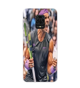 Xiaomi Redmi Note 9S - Redmi Note 9 PRO Uyumlu Rafael Nadal Tasarımlı Şeffaf Telefon Kılıfı