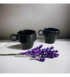 WPAWZ Espresso Seramik 2'li Kahve Fincanı Seti Siyah (105 cc)