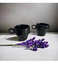 WPAWZ Espresso Seramik 2'li Kahve Fincanı Seti Siyah (105 cc)