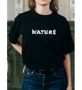 Nature Doğal Baskılı Oversize Bisiklet Yaka Beyaz Unisex Tişört