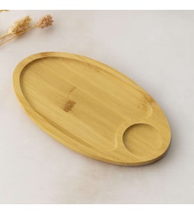 Bambu Oval 2 Bölmeli Mini Servis Tepsisi 25x14x1.4 cm