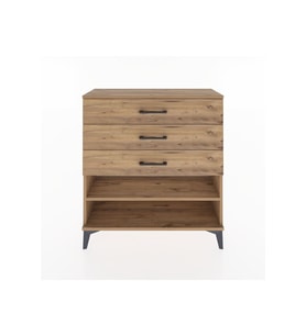 Arges Şifonyer Tek Raflı 3 Çekmeceli 88x30x96 Çam-Çam