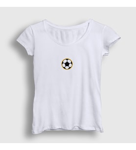 Presmono Kadın Beyaz Logo Soccer Ball Futbol Topu T-Shirt 419339tt (Beyaz)
