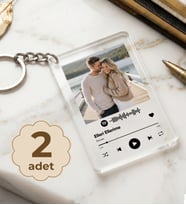 Kişiye Özel Fotoğraflı Spotify Anahtarlık 2 Adet