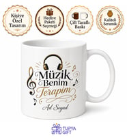 Music Is My Therapy Temalı Müzik Terapimdir Kupa Bardak Hediye