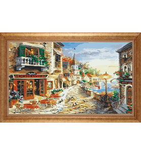 Çerçeveli Paspartulu Manzara Tablo bm0797 (Gold)