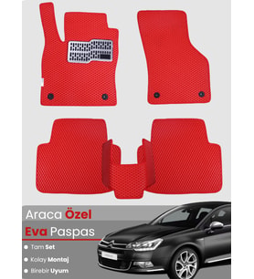 CİTROEN C5 (2008-2017) Uyumlu EVA Paspas Tam Set–Araca Özel,Su Geçirmez,Hızlı ve Kolay Montaj