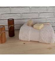 Pamuklu Yumuşak Waffle Bordürlü Renkli 60x110 cm El Yüz Havlusu Baveno (Pembe)