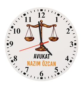 Avukatlara Özel İsimli Duvar Saati