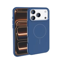 Apple iPhone 17 Pro Uyumlu Kılıf M-Safe Şarj Özellikli Metal Kamera Çerçeveli Zore Edi Silikon Kapak (Lacivert)