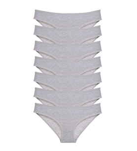 Mulvxbrf Brf02 7 Adet Süper Eko Set Likralı Kadın Slip Külot Gri (Mulvix)