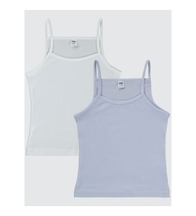 Civil Girls Kız Çocuk 2'li Atlet Set 2-10 Yaş Beyaz-Lila (Beyaz-Lila)