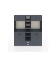 Kronos Dolap 14 Raflı 2 Çekmeceli 2 Askılı 220x59x243 Antrasit-Antrasit/Antrasit