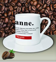 Kişiye Özel Anne Tasarımlı Beyaz Kahve Fincanı