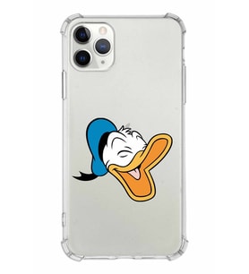 Apple iPhone 11 Pro Uyumlu Köşe Korumalı Antişok  Kapak Donald Duck Tasarımlı Şeffaf  Kılıf