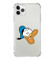Apple iPhone 11 Pro Uyumlu Köşe Korumalı Antişok  Kapak Donald Duck Tasarımlı Şeffaf  Kılıf